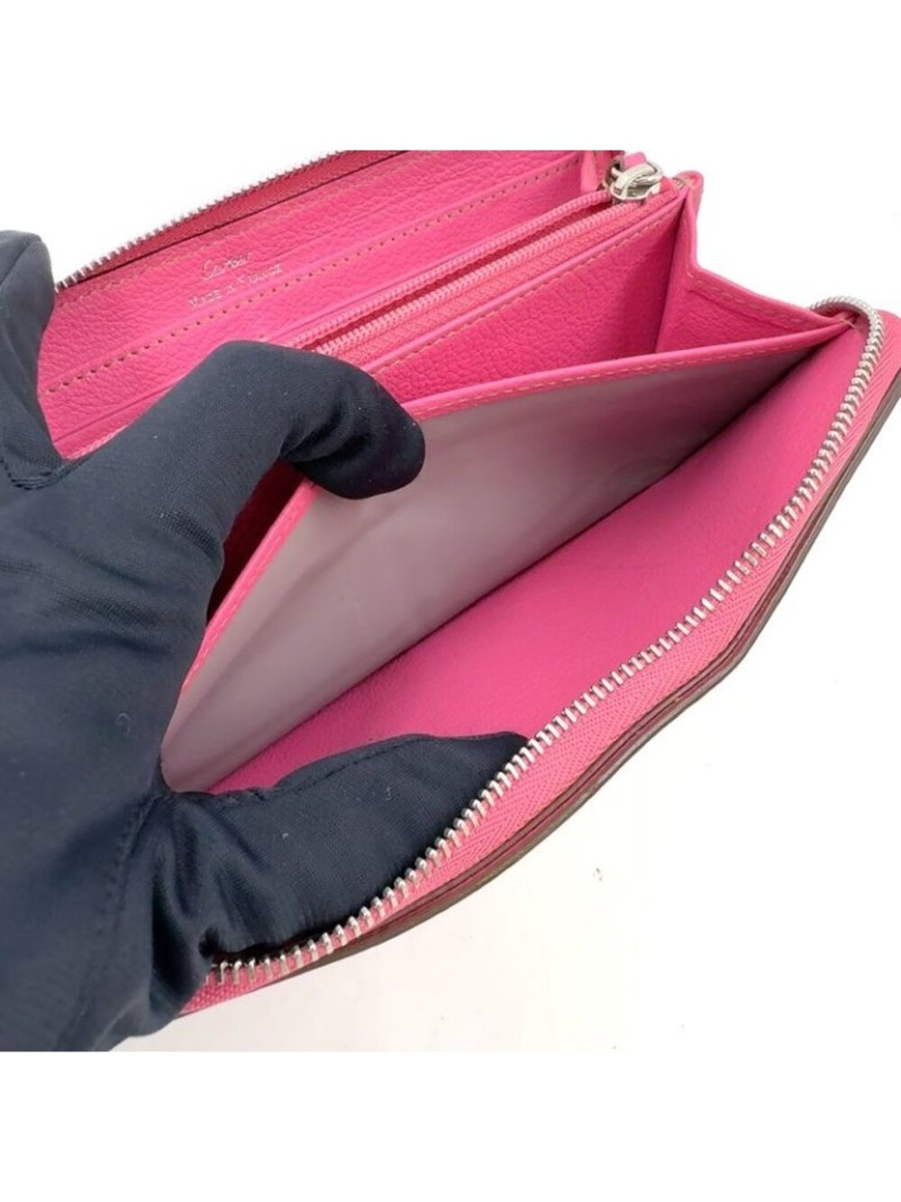 ★SOLD★ Cartier C de Cartier International Wallet Leather Pink Silver - Picture 9 of 13